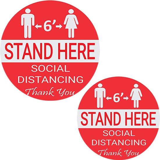 Floor Decals Stand Here Social Distancing Marker Floor Decal For Social Distancing While In Line 10pcs