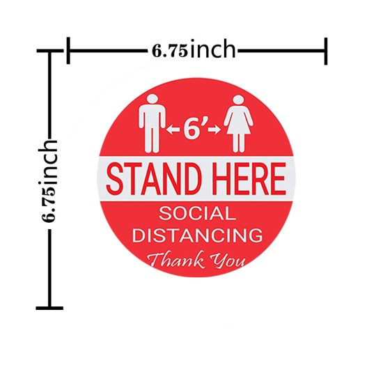 Floor Decals Stand Here Social Distancing Marker Floor Decal For Social Distancing While In Line 10pcs