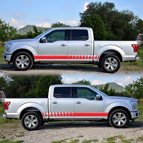 For Pickup Truck Vinyl Decal Sticker Graphics Sport Side Door Stripe Car Sticker  red