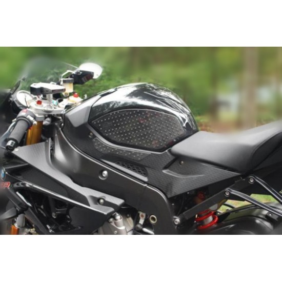 Motorcycle Tank Pad Protector Sticker Decal Tank Traction Pad with 3M Fit for Kawasaki ER-6N 06-15 black