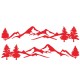 Mountain Tree Forest Graphic Vinyl Art Sticker for RV Decoration Forest Silhouette Decals Camper Vehicle Window Door Decoration red