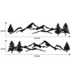 Mountain Tree Forest Graphic Vinyl Art Sticker for RV Decoration Forest Silhouette Decals Camper Vehicle Window Door Decoration black