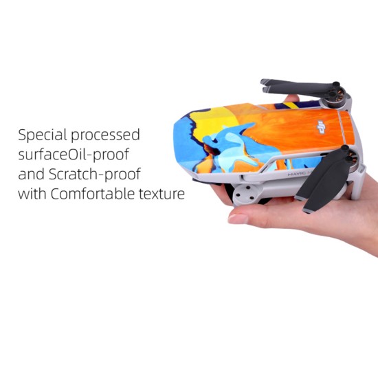 PVC Shell Decoration Sticker for DJI Mavic Mini Drone Body Arm and Controller Waterproof Anti-Scratch Full Protective Film rock music