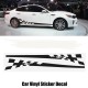 Racing Flag Vinyl Decal Car Styling Door Side Skirt Stripes Auto Body Decor Sticker black