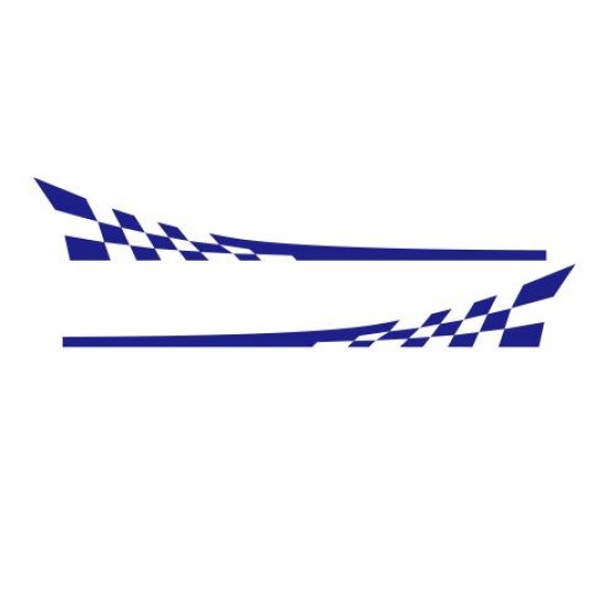 Racing Flag Vinyl Decal Car Styling Door Side Skirt Stripes Auto Body Decor Sticker blue