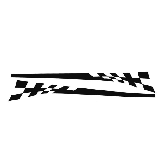 Racing Flag Vinyl Decal Car Styling Door Side Skirt Stripes Auto Body Decor Sticker red