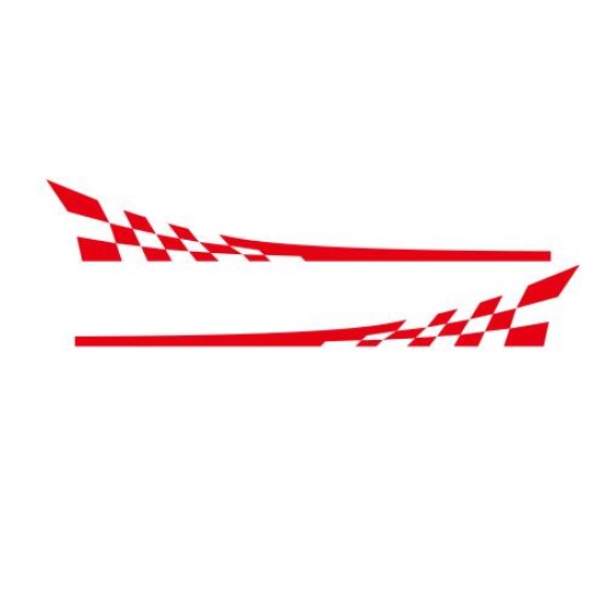 Racing Flag Vinyl Decal Car Styling Door Side Skirt Stripes Auto Body Decor Sticker red