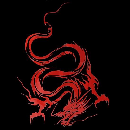 Reflective Dragon Totem Scratching Decals Car Stickers Full Body Car Head Styling Sticker red