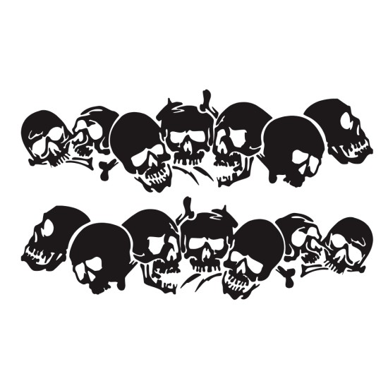 Skulls Bones Pattern Car Truck Vinyl Side Body Graphics Stickers Scratch Decal black