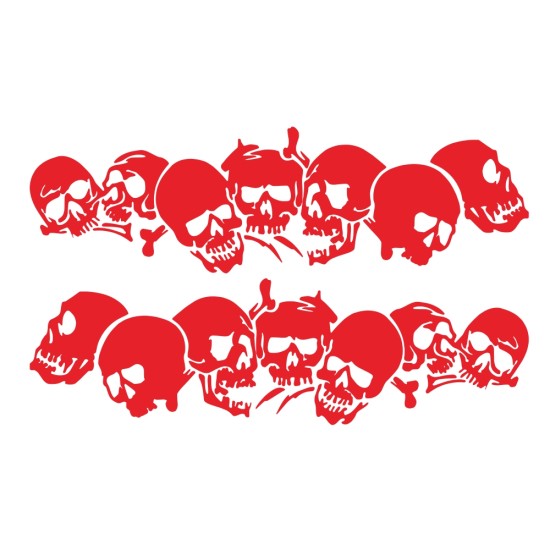 Skulls Bones Pattern Car Truck Vinyl Side Body Graphics Stickers Scratch Decal red