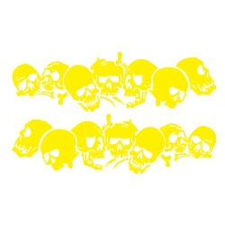 Skulls Bones Pattern Car Truck Vinyl Side Body Graphics Stickers Scratch Decal yellow