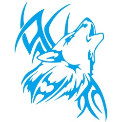 Tattoo Wolf Car Motorcycle Body Stickers Vinyl Car Styling Decal Accessories blue