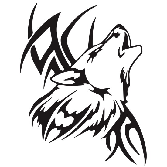 Tattoo Wolf Car Motorcycle Body Stickers Vinyl Car Styling Decal Accessories red