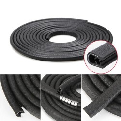 Universal Car Door Edge Scratch Protector 10M Strip Sealing Guard Trim Automobile Door Stickers Black 10 meters