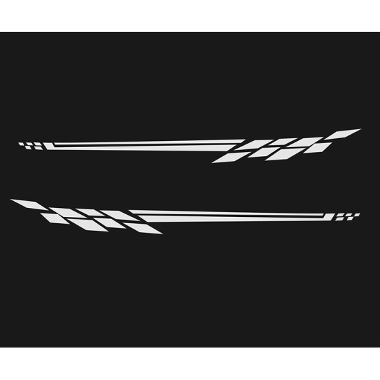 Universal Plaid Flag Side Skirt Car Decoration Sticker black