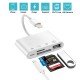 4-in-1 SD/TF Card Reader USB 2.0 Female OTG Adapter Cable Compatible Trail Game Camera SD Card Reader white