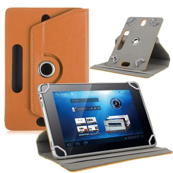 7/8/9/10 Inch Universal 360 Degree Rotating Four Hook Leather Tablet Protection Case Red_10 inch