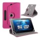 7/8/9/10 Inch Universal 360 Degree Rotating Four Hook Leather Tablet Protection Case Rose red_8 inch