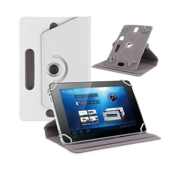 7/8/9/10 Inch Universal 360 Degree Rotating Four Hook Leather Tablet Protection Case Sky blue_8 inch