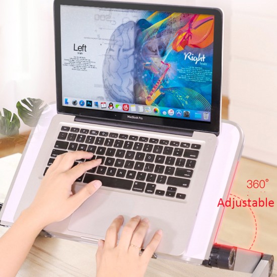 Aluminum Alloy Laptop Portable Foldable Adjustable Laptop Desk Computer Table Stand Tray Notebook PC Folding Desk Table Enlarge black