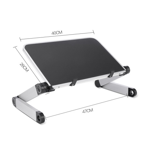 Aluminum Alloy Laptop Portable Foldable Adjustable Laptop Desk Computer Table Stand Tray Notebook PC Folding Desk Table Enlarge black