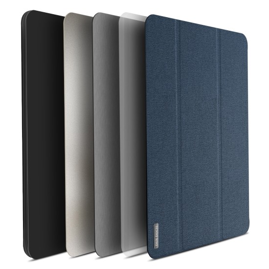 DUX DUCIS For Samsung TAB A 8.0 (2019) P200-P205 Simple Solid Color Smart PU Leather Case Anti-fall Protective Stand Cover with Pencil Holder Sleep Function  black