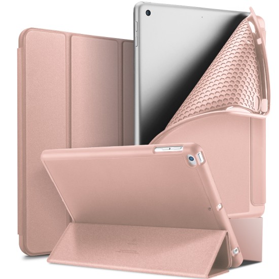 DUX DUCIS For iPad pro 7 10.2Inches 2019 PU Leather +TPU Back Shell Full Protective Case with Pen Holder Pink