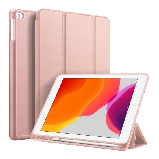 DUX DUCIS For iPad pro 7 10.2Inches 2019 PU Leather +TPU Back Shell Full Protective Case with Pen Holder Pink