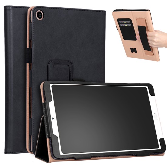 For Xiaomi tablet 4 plus 10.1 Retro Pattern PU Tablet Protective Case with Hand Support Card Slot Bracket Sleep Function black_Xiaomi tablet 4 plus 10.1