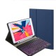 For iPad 10.2 Tablet Touch Keyboard Textured PU Leather Cover Wireless Bluetooth3.0 Connect Overall Protection Stand Function  blue_iPad 10.2 backlit version