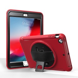 For ipad MINI 1 / 2 / 3 Wrist Handle Tri-proof Shockproof Dustproof Anti-fall Protective Cover with Bracket red