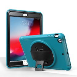 For ipad MINI 1 / 2 / 3 Wrist Handle Tri-proof Shockproof Dustproof Anti-fall Protective Cover with Bracket Light blue