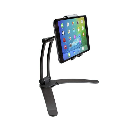 Kitchen Tablet pc iPad Stand Adjustable Holder Wall Mount - Silver (for 4-10.5 Inch)