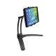 Kitchen Tablet pc iPad Stand Adjustable Holder Wall Mount - Silver (for 4-10.5 Inch)