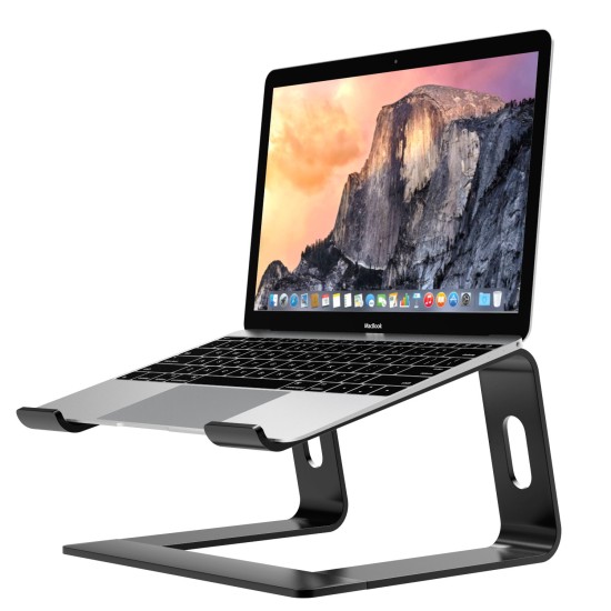 Laptop Riser Stand Universal Detachable Portable Aluminum Alloy Notebook PC Desk Holder black