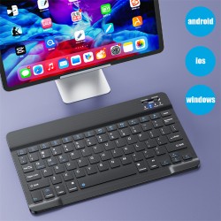 Mini Wireless Bluetooth Keyboard Mouse Set Rechargeable Compatible for Android IOS Windows Purple