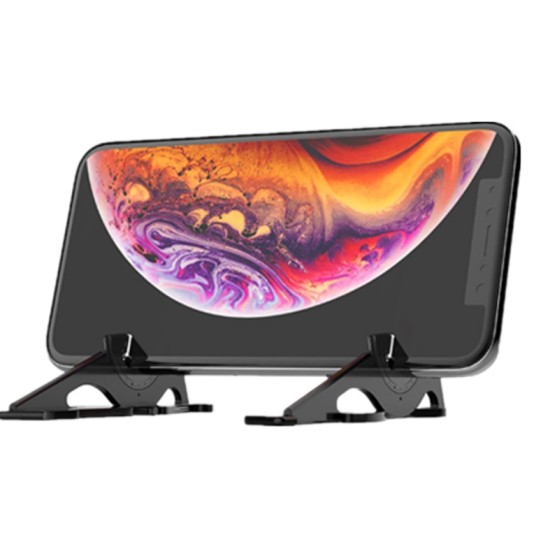 Mobile Phone Stand Portable Folding Abs Mobile Phone and Tablet Stand black