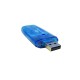 Multi-function Usb 2.0 SD Card Reader Transparent Small Mini Card Reader Smart Memory Card Reader Blue