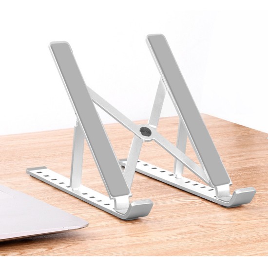 Portable Adjustable Folding Laptop Stand Aluminum Alloy Laptop Desk Computer Table Stand Silver