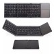 Portable Mini Bluetooth Keyboard Wireless Foldable Trackpad Keyboard for IOS Android Windows Ipad Black