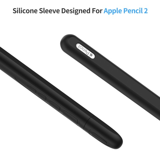 Silicone Case For Apple Pencil 2 Cradle Stand Holder For iPad Pro Stylus Pen Protective Cover black