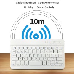 Slim Portable Mini Wireless Bluetooth Keyboard for Tablet Laptop Smartphone iPad  9.7/10.1 inch white