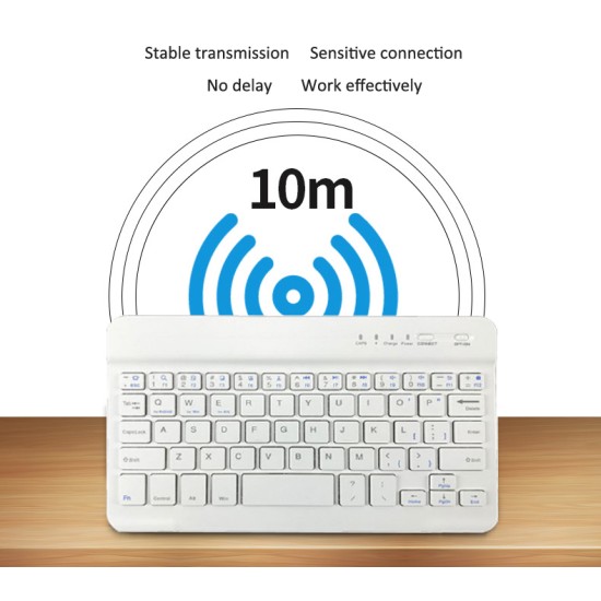 Slim Portable Mini Wireless Bluetooth Keyboard for Tablet Laptop Smartphone iPad  9.7/10.1 inch white