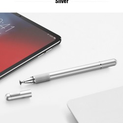 Universal Stylus Pen Multifunction Screen Touch Pen Capacitive Touch Pen for iPad iPhone Samsung Xiaomi Huawei Tablet Pen Silver