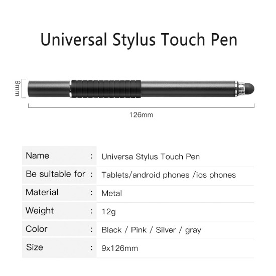 Universal Touch Screen Pen Capacitive Drawing Laptop stylus For Android  PC IOS black