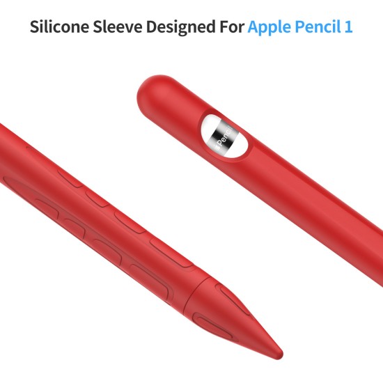 for Apple Pencil 1 Tablet Touch Stylus Pen Protective Cover Portable Soft Silicone Pencil Cap red