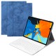 for Apple iPad Pro 11 Inch Wireless Bluetooth Smart Sleep Keyboard Protective Case Blue leather case + white keyboard