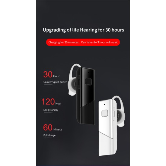 HT20 Smart Voice Translator Wireless Headset Bluetooth5.0 Earphone Multi Languages Instant Real-time Translation black