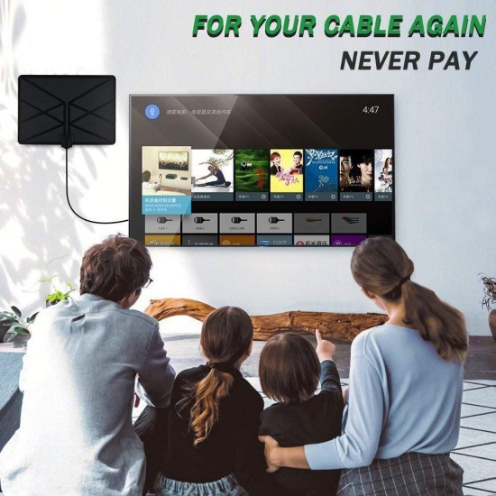 960 Miles TV Aerial Indoor Amplified Digital HDTV Antenna with 4K UHD 1080P DVB-T Freeview TV for Life Local Channels Broadcast As shown