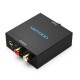 Black Digital Optical Coaxial Audio Converter TV SPDIF to Analog Red White Double Lotus black